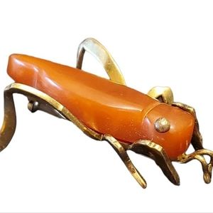 rare bakelite grasshopper brooch